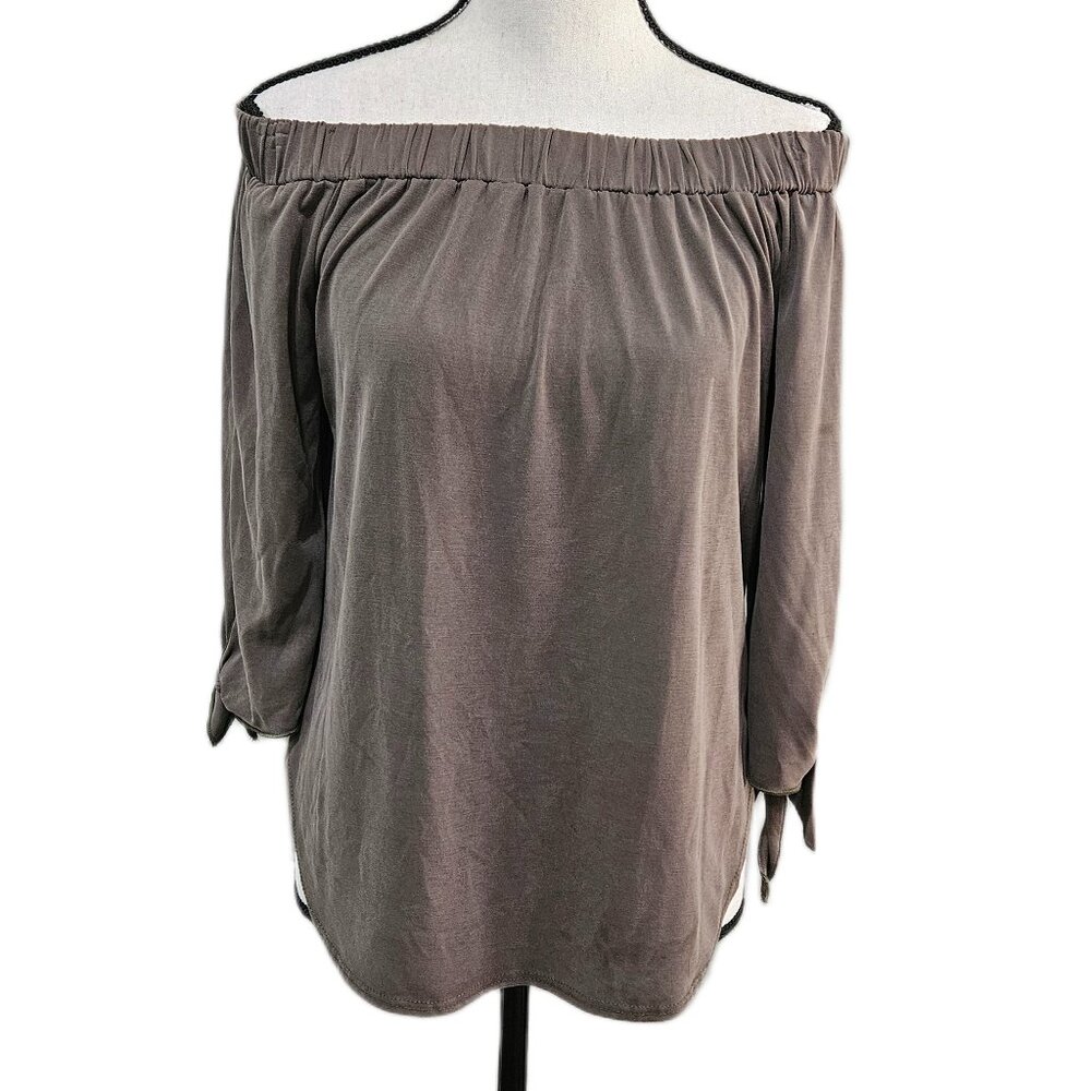 mi ami Women's Size Small Green Off The Shoulder‎ Blouse